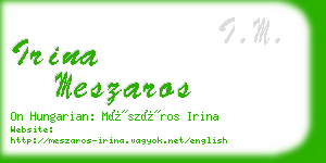 irina meszaros business card